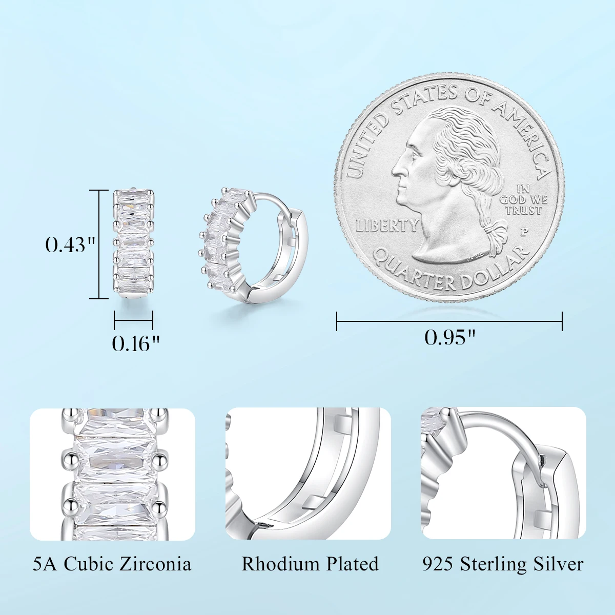 CDE CZYE033 Luxury 925 Sterling Silver Jewelry Earring Women Earring Wholesale Rhodium Plated Zircon Hoop Earrings