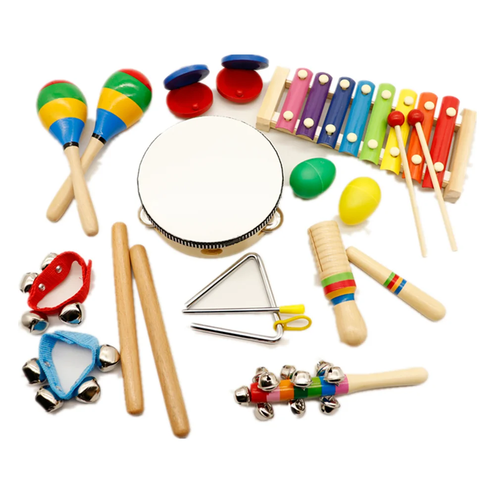 ACGOING 15pieces Toddler Toys Musical Instruments Set with Xylophone for Kids-Music Education Toys Percussion Instruments Set Music Early Learning Toys for Boys and Girls with Storage Backpack 