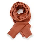 Woven Winter Scarf Herringbone Design Woven Winter Warm Solid Orange Color Wool Blend Material Made Scarf Men Custom