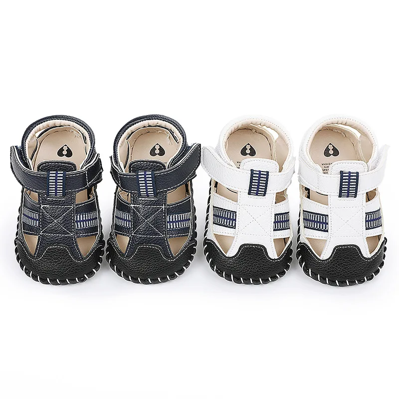 Summer hot sell designers baby sandals soft rubber sole leather walking shoes baby boy sandals in11-13cm
