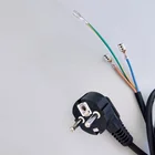 Black Extension High Quality Black Euro 3 Pin Plug H05RR-F 3G0.75 Rubber Jacket Vde Cables Ac Power Extension Cords