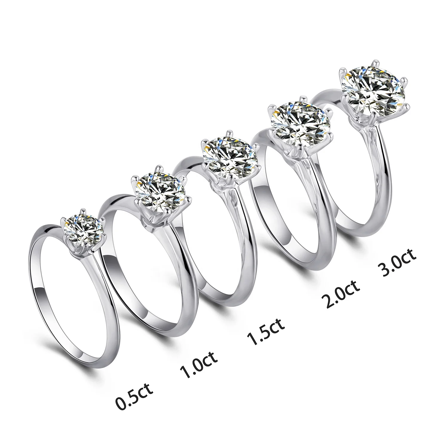 Abiding Jewelry Engagement Moissanite Diamond Jewellery Wholesale 925 Sterling Silver 1 Carat Women Moissanite Ring 13 H037b6e4efaf3446e8cd93b3e21f1493cU