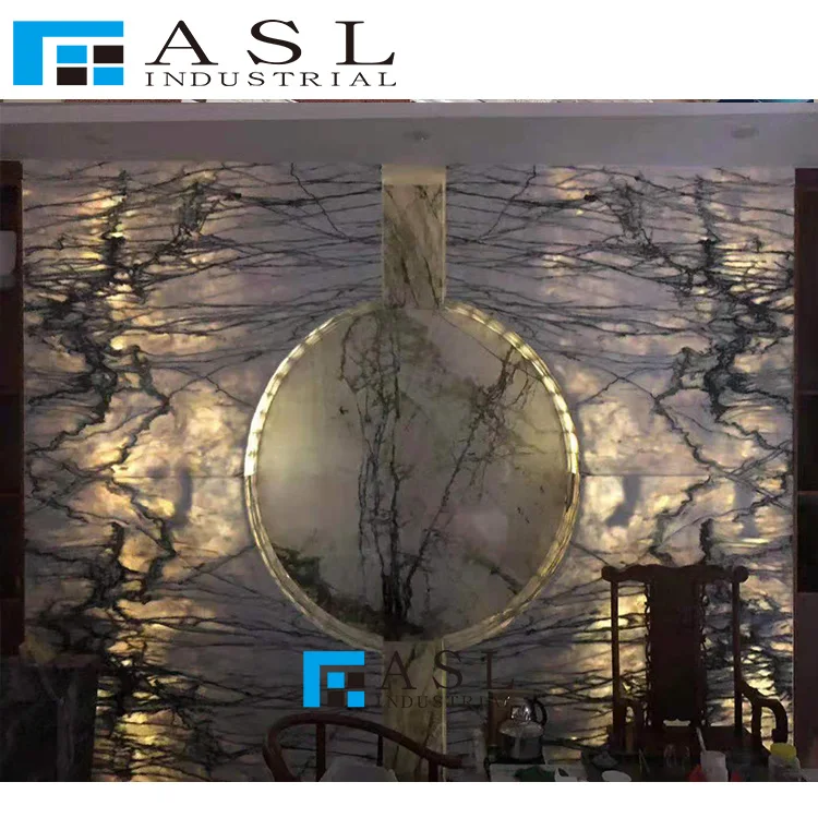 Clivia White Marble with green veins for wall tiles light green gold and white marble tilestile