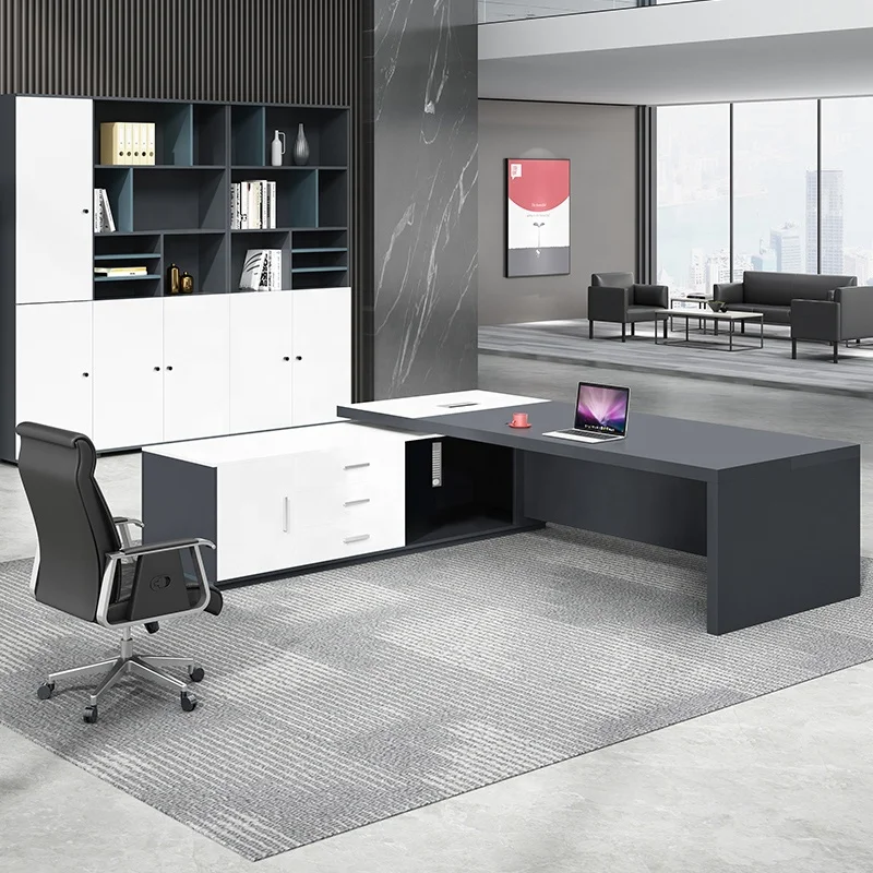 2.4m office desk luxury ceo  mdf boss table design office executive desk  wood desk office organizer