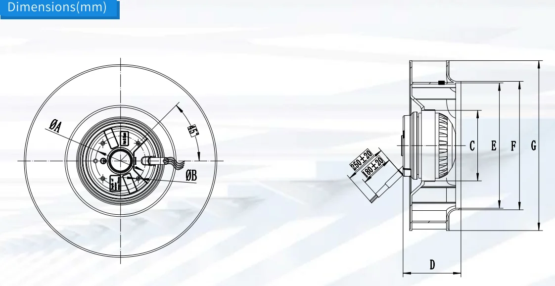Centrifugal Fan, 280mm, 1223CFM, SAA - detail 8