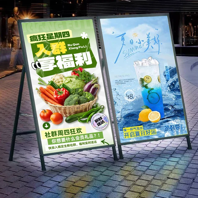 Outdoor light box billboard display card light poster stand windproof display stand