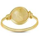 Citrine Rings Custom Citrine Natural Stone Rings Winding Yellow Crystal Gem Rings For Women