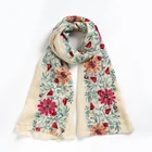 100% 2021 New Arrivals Embroider Fashion 100% Polyester Scarf For Women Shawl