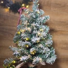 Decoration Kanlong 60cm Cheap Mini Christmas Tree Tabletop Slim Snowy Flocked Tree Christmas Indoor Decoration