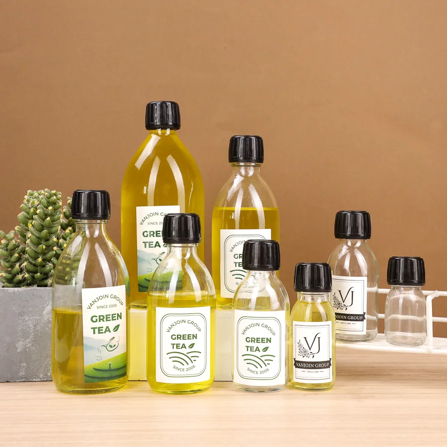 DIN 28 Maple Syrup Bottle 30ml 60ml 100ml 125ml 150ml 200ml 250ml Clear Syrup Glass Bottles For Juice Coffee