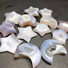 Agate Geode Hot Sale High Quality Natural Agate Geode Carved Moon/Star For Home Decoration