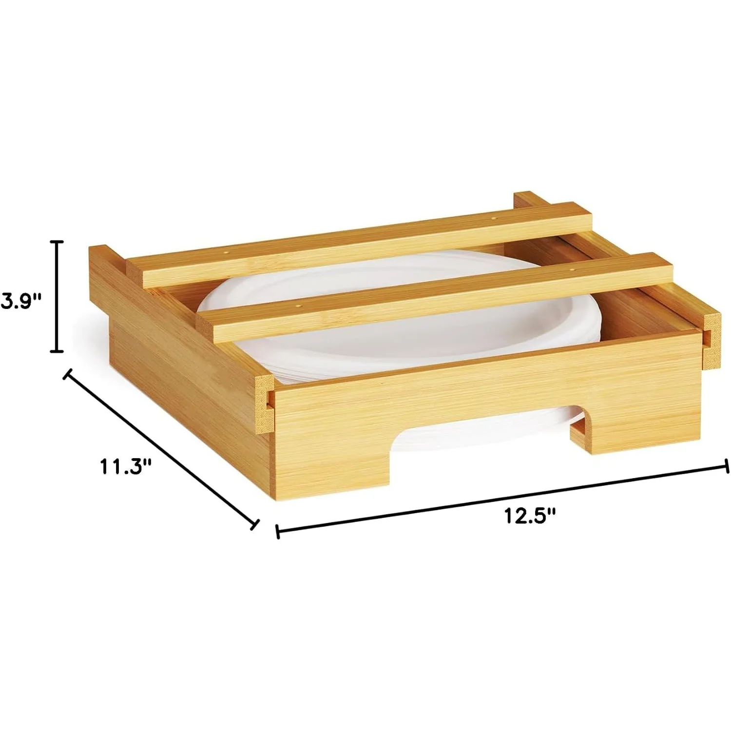 Paper Plate Holders, Paper Plate Dispenser Under Cabinet Bamboo Plates Holder