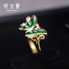 Grade Gold High Grade 18k Pure Gold Jade Stone Butterfly Ring Set With Diamonds
