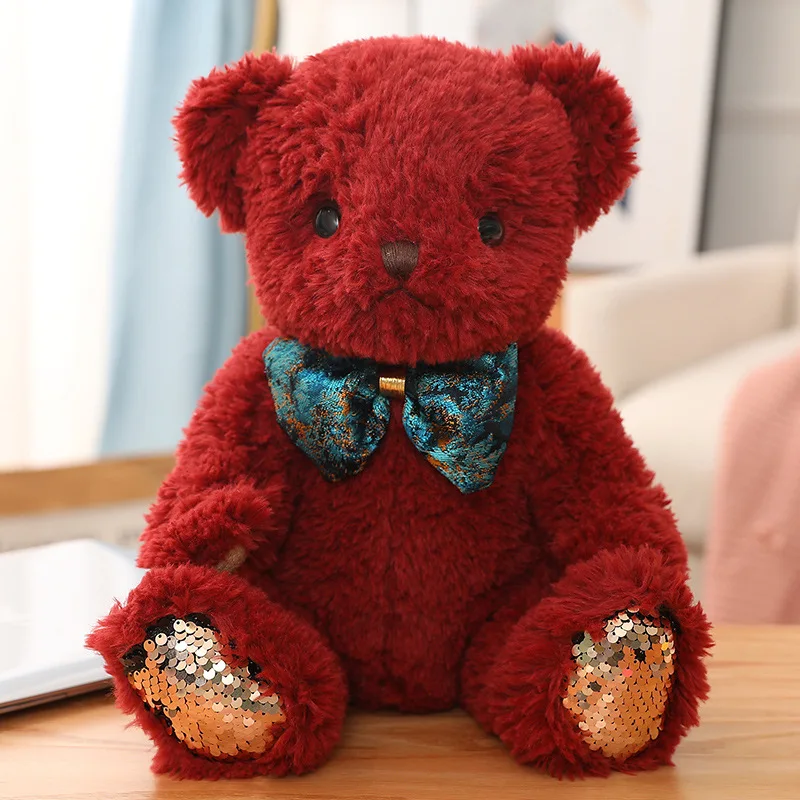 Hot sale girl bear plush toy cute teddy bear animal doll baby stuffed bear plush toy doll