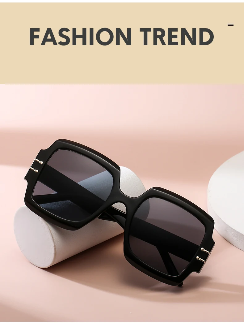 Oversized Square Sunglasses Brand Designer Fashion Retro Big Frame Sun