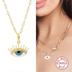 CANNER Wholesale New Design Fashion S925 Silver Women Eye 18K Gold Pendant Necklaces Jewelry 2021