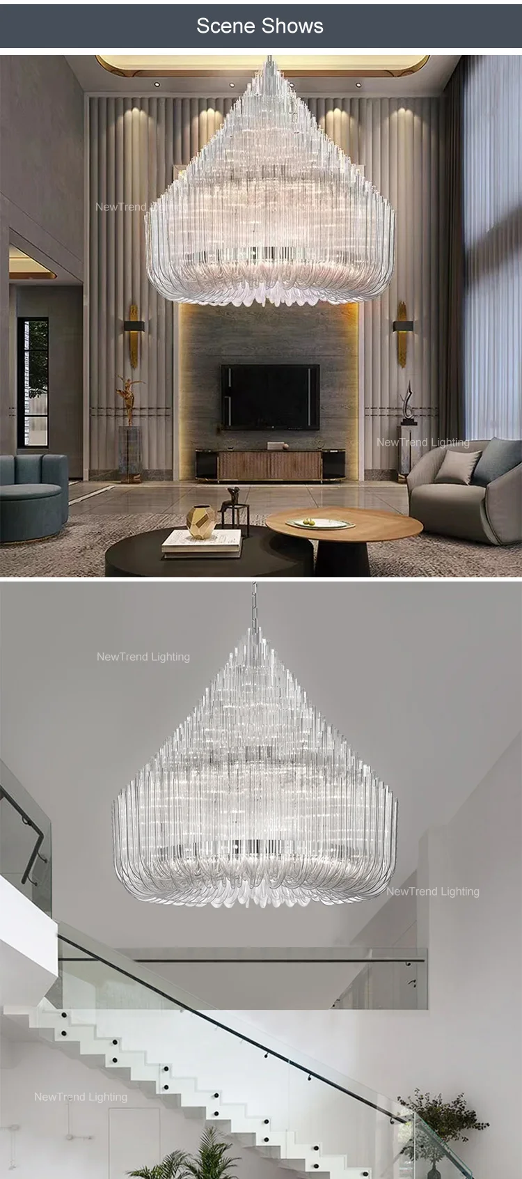 cpl 356 new arrivals bespoke custom light indoor decoration hotel villa staircase glass led chandelier-4