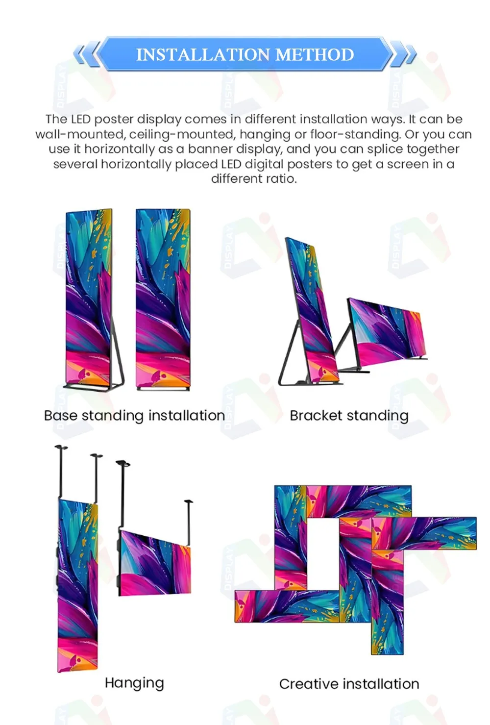 Factory High Quality Ultra-Thin Indoor LED Poster Display Screen Popular Advertising Video Wall and Display Machine for Private manufacture