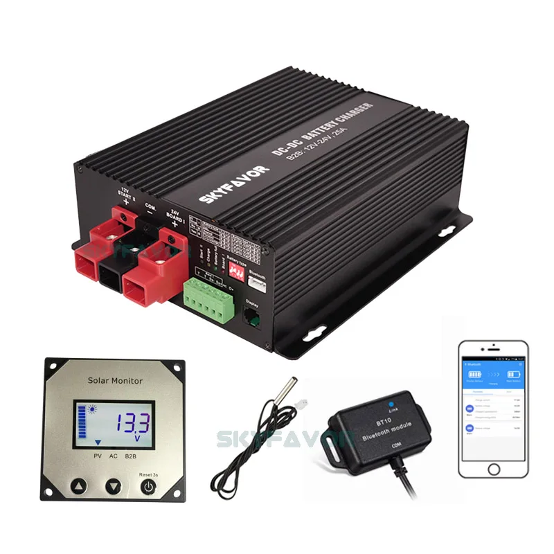 Multi function battery to battery charger 12V to 48V 16A automatic Flooded Gel AGM and Lithium ion lifepo4 DC DC battery charger