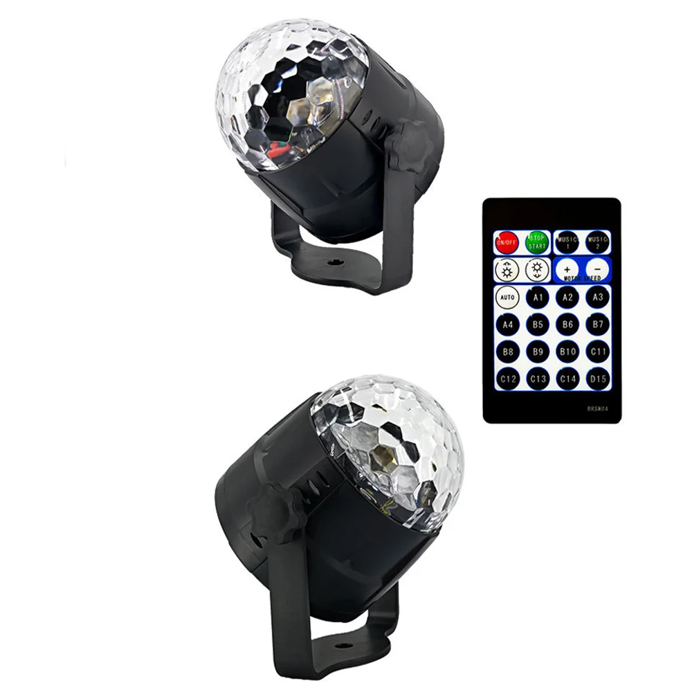 15 Color Small Magic Ball Stage Light LED Remote Control Mini RGB Party Boundi Flash Seven Color Rotating Projection Light