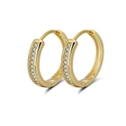 14k Gold Earring Earrings Earring Hoop Earrings 14K Gold Plated Brass Huggie Hoop Earring CZ Hoop Earring