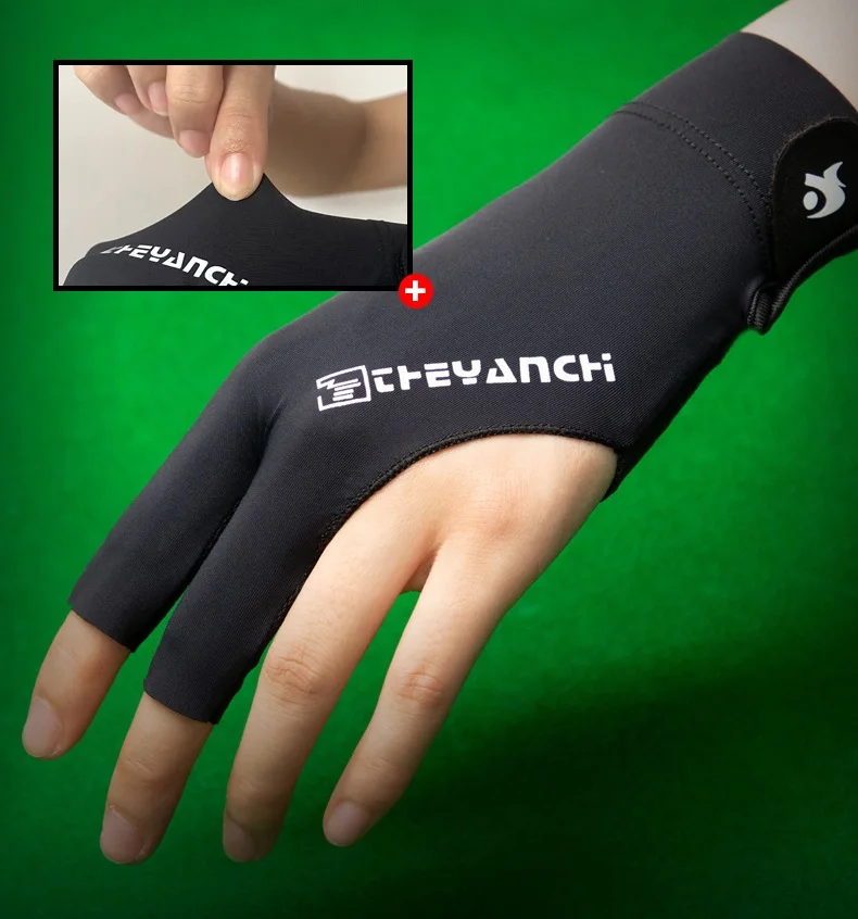 Billiards Sports Gloves Non Slip Pad 3 Fingers Pool Cue Shooting