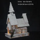 Wood Led Light House House Shaped Christmas Ornaments Winter Village Wood Led Light House For Christmas