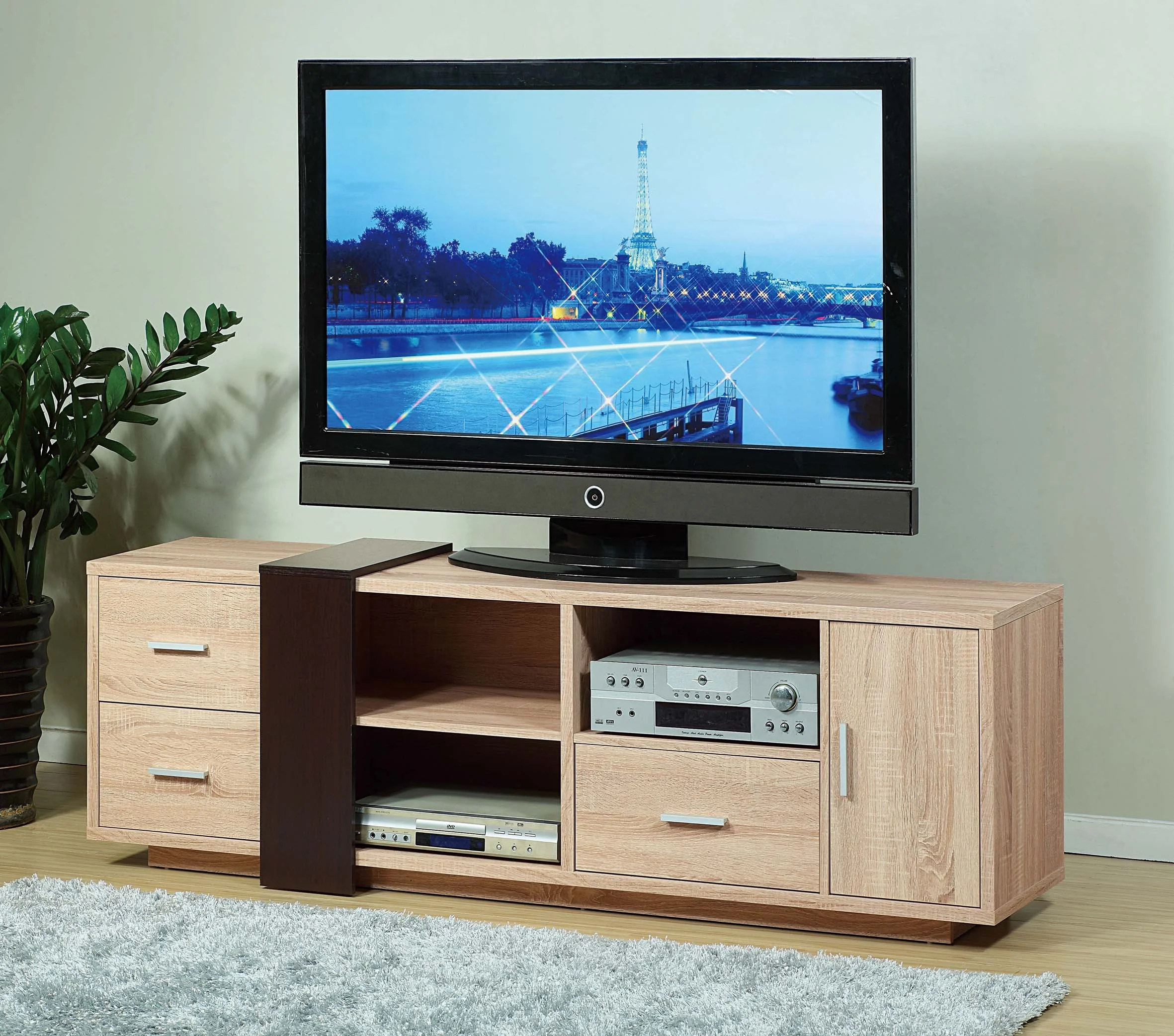 NOVA DMBQ051 Retro Design Living Room White Oak Storage TV Cabinet Solid Wood Model Tv Units Cabinet Furniture TV Stand
