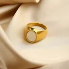Steel Rings Rings 18k Gold Plated 316l Stainless Steel Shell Rings For Women Heart Shape Finger Rings For MEN