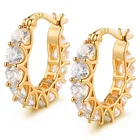 Hoop Earrings 14K 18K Gold Plated 925 Sterling Silver Cubic Zirconia Hoop Huggie Earrings For Women