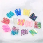 Quartz Wholesale Natural Colorful Aura Quartz Electroplated Bulk Healing Pointed Crystal Point Wand