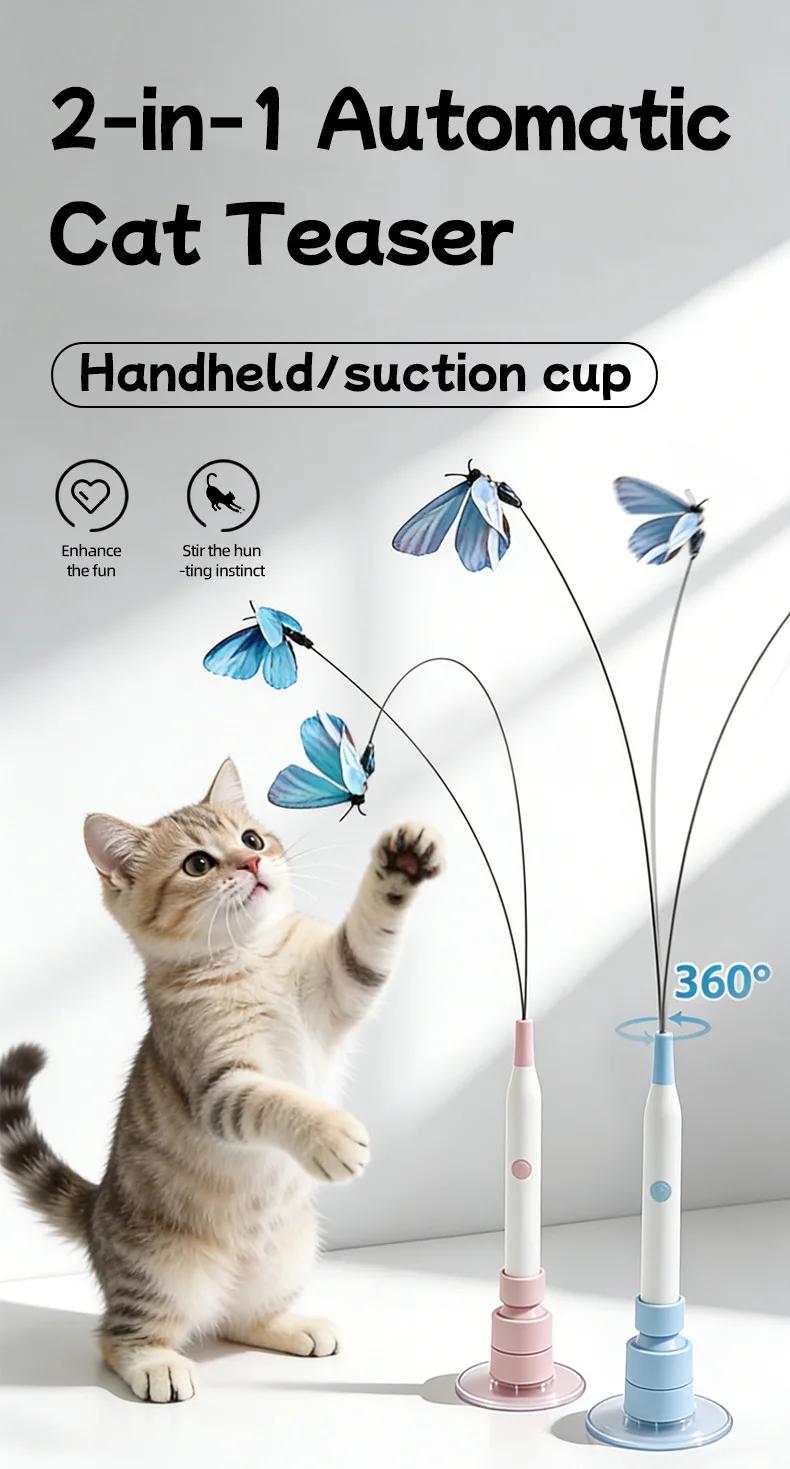 New 2 in 1 Smart Electric Cat Teaser Wand Interactive Cat Toy Relieves Cat Boredom Pet Products details