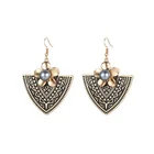 Jewelry Set Necklace Hot Selling Cheap Jewelry Set Hawaiian Retro Triangle Earrings Necklace Set For Women