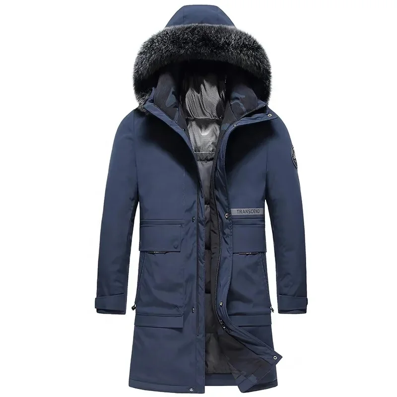 Wantdo Men's Big and Tall Winter Coat Warm Long Puffer Jacket Thickened Snow Parka Outerwear with Removable Fur Hood