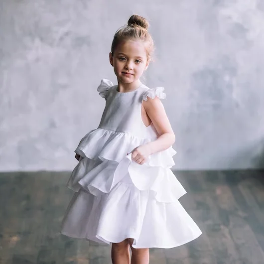 luxury pure casual toddler summer girl dress linen simple kids simple cotton pyjamas frock design dresses for kids girls 2023