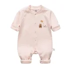 Baby Clothes Baby Crew Neck Bear Cotton Jumpsuit Comfortable Single Button Climbing Clothes For Baby