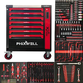workshop garage tool trolley cart chest cabinet sets box with tools kit thickened toolbox with DIY tray