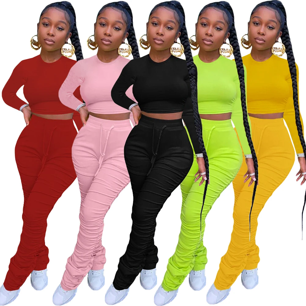 Stacked Jogger Pants Women Trousers 