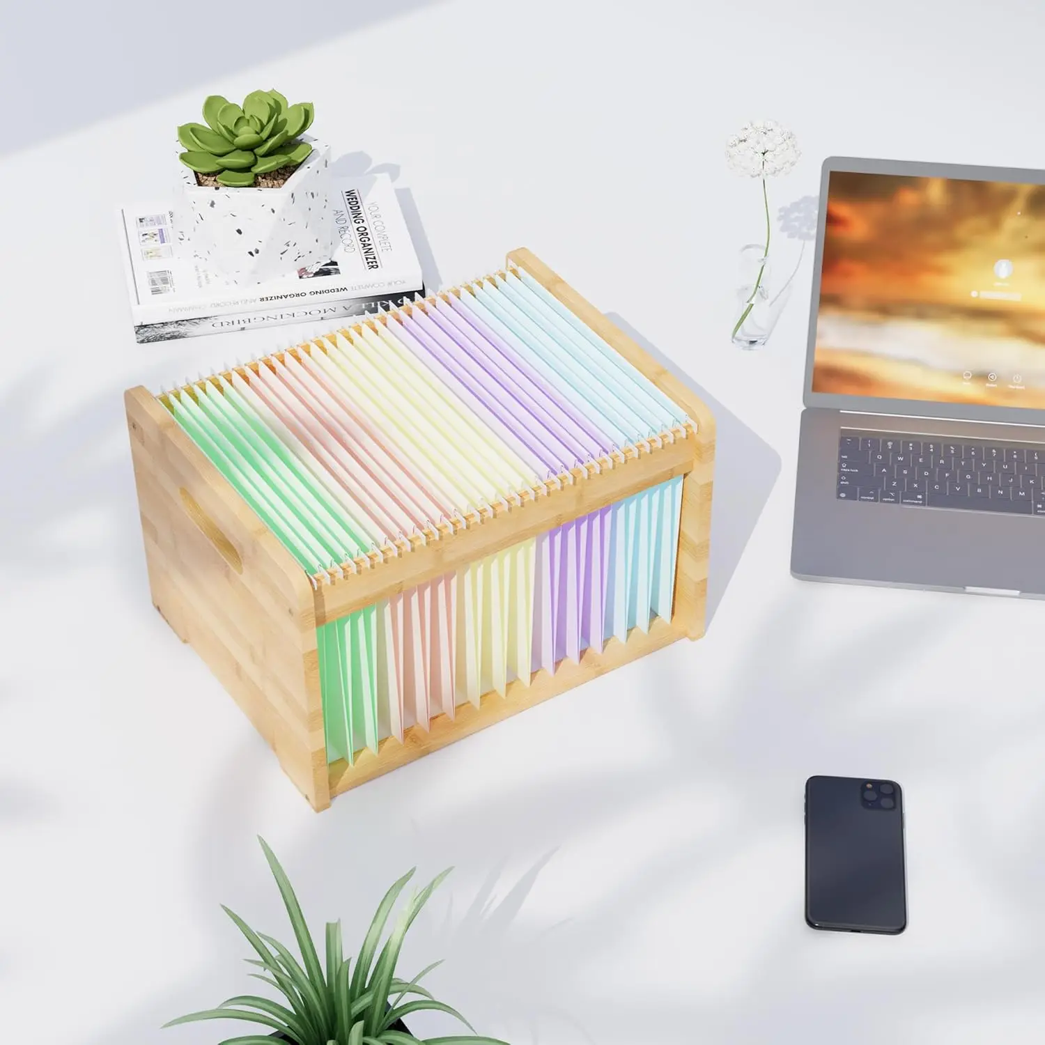 product natural bamboo hanging file folder box organizer with handle letter size portable desktop file storage for home office desk-6