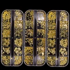 Art Shell Nail Art 3D Metal Gold/Silver/Rose Gold Color Stud Pearl Shell In Sets Nail Art Decoration RS010