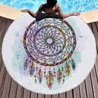 Dream Catcher Amazon Hot Sale Custom Dream Catcher Design Round Shape Beach Towel With Tassle