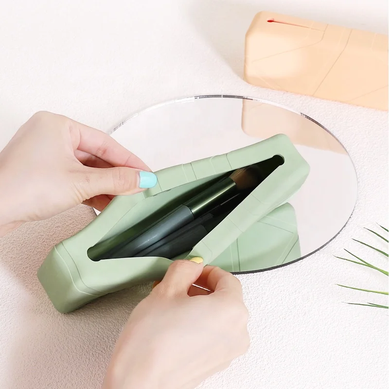 2023 Silicone Magnetic Travel Makeup Brush Holder Cosmetic Bag Make Up Brush Holder Pouch Silicon Make-up Brush Holder