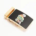Belt Print Good Price Black Automatic Leather Belt Buckle With Custom Logo Print
