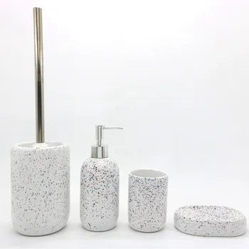 Hot Sales Ceramic bathroom accessories set Household Designed 4pcs Bathroom Items Bath Set
