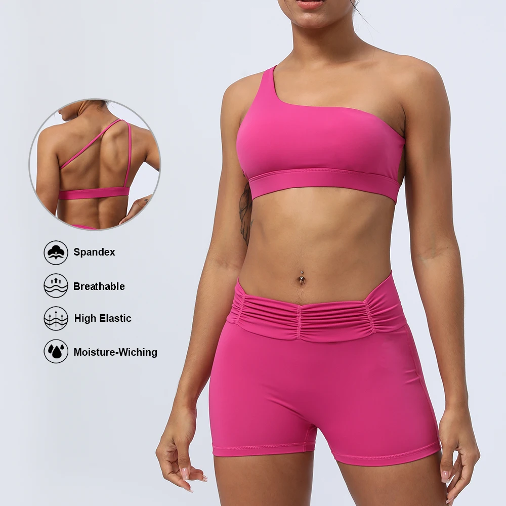 New Design High Quality One-Shoulder Sports Bra Sports Bra Back Cross Yoga Sport Bra Top For Women