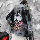 Oem Jacket High Quality OEM Design Old School Skull Tie-dyed Denim Jacket Man