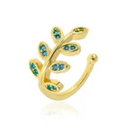 Gold Leaf Earrings Gold Plated Leaf Ear Bone Clip Female Cuff Earrings No Piercing Ear Clip