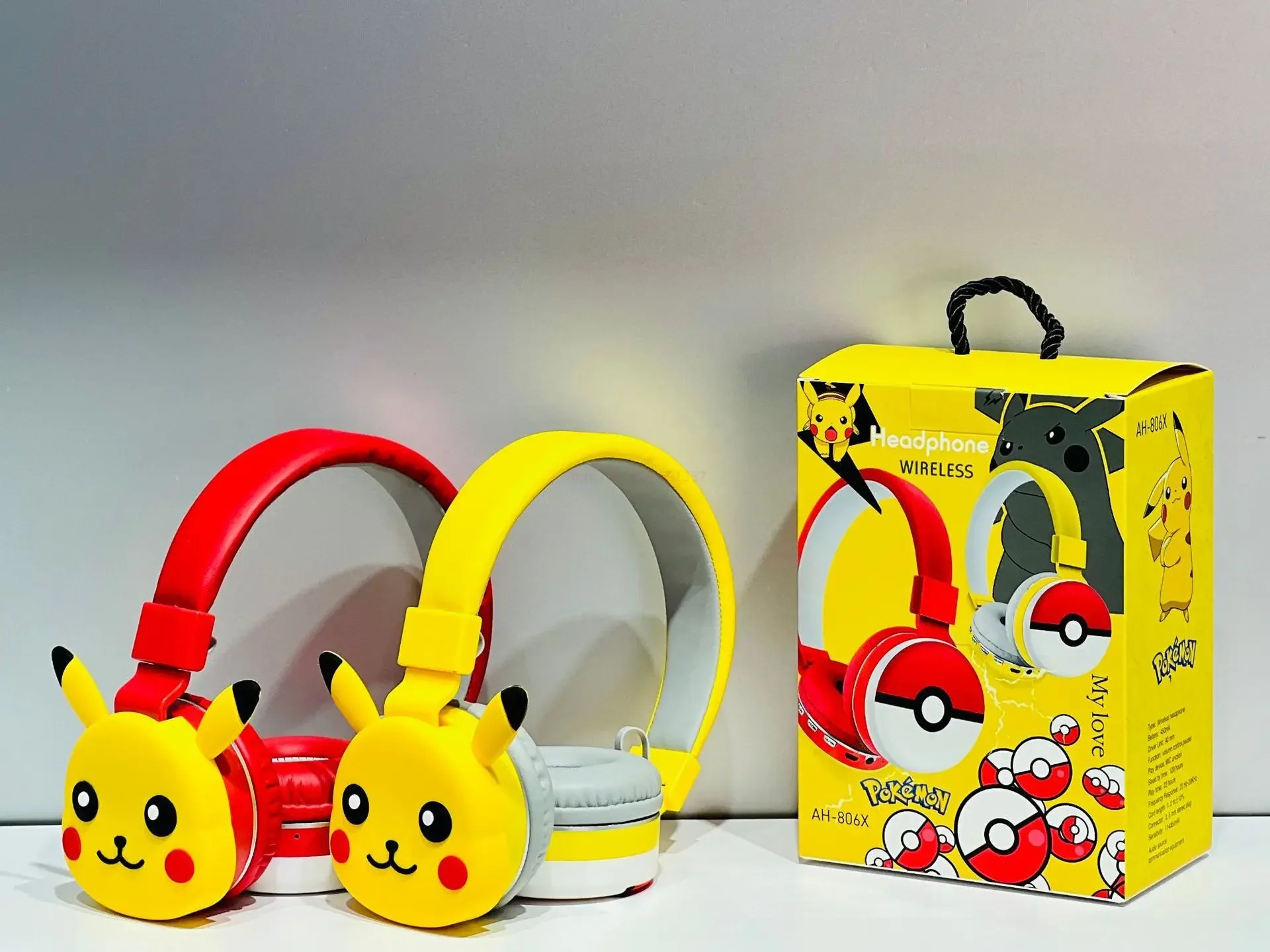 Pokemon Pikachu Bluetooth Headphone Wireless Headsets Anime Cartoon