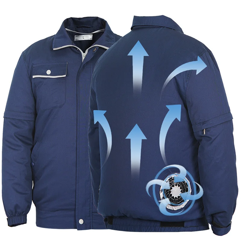 Anti-heat  Air Conditioned Jacket USB Charge Interface Mens Cooling Fan Jacket Worker Wear Summer Cooling Clothes