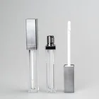 Applicator Plastic Clear 6ml Empty Lipgloss Tube Packaging Big Brush Applicator Lipgloss Tube With Silver Top